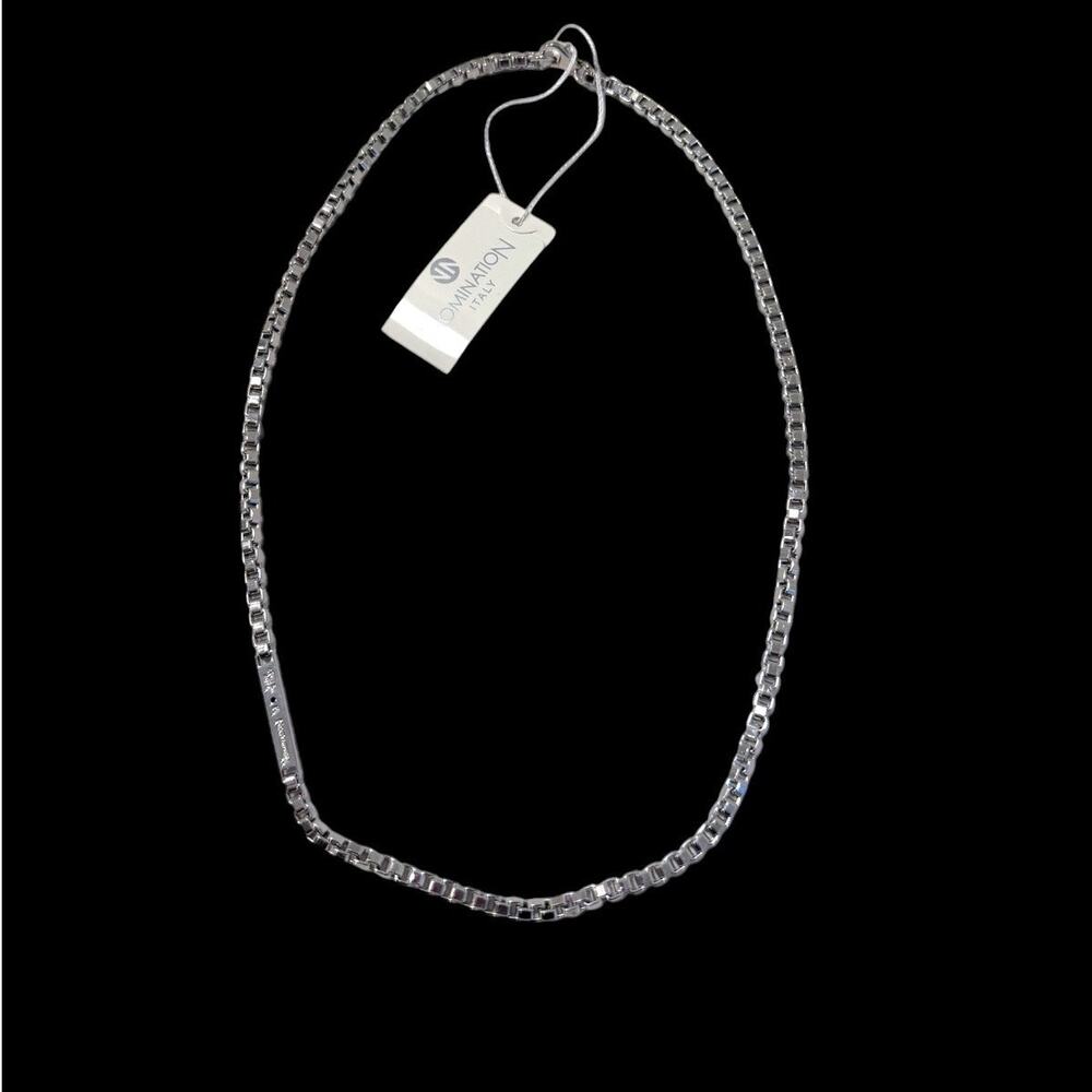 Nomination Italy 18.5” Necklace Stainless Steel Box Chain NWT $92 Layering - Picture 2 of 6